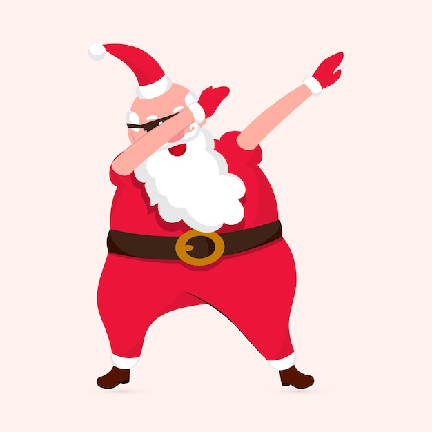 Cool Santa Clause wearing Black Goggles Happy and Dabbing