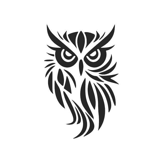 Cool simple black vector owl vector logo Isolated