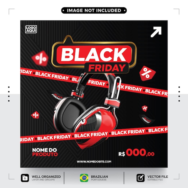 cool square poster template for black friday discount promotion