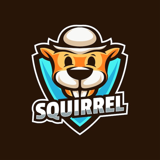 cool squirrel mascot logo template