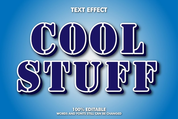 Cool stuff Modern bold 3d typography fancy cartoon editable text effect