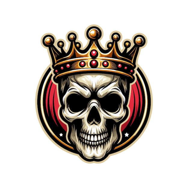 Vector a cool swager scull with crown mascot logo vector illustration