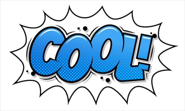 Cool typography comics style, speech bubble on white background