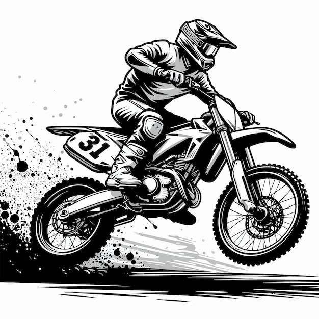 Cool Vector Illustration of Black and White Trail Racing