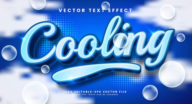 Cooling editable vector text effect with blue luxury concept