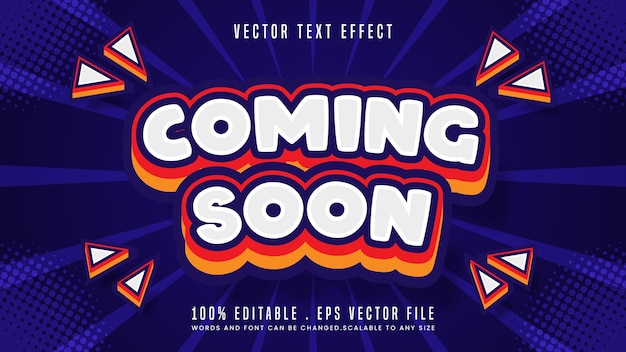 Cooming soon 3d editable text effect font style