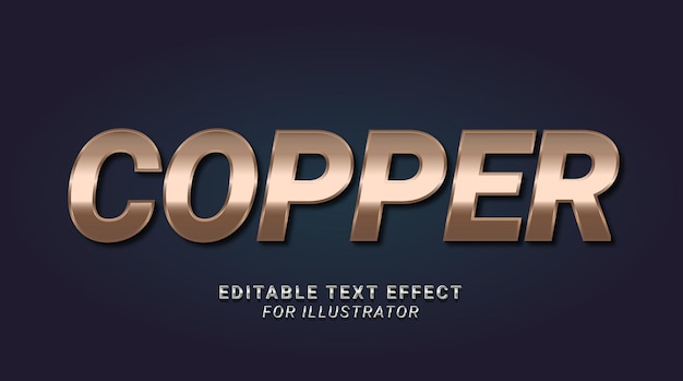 Copper Metallic Editable Text Effect for Illustrator