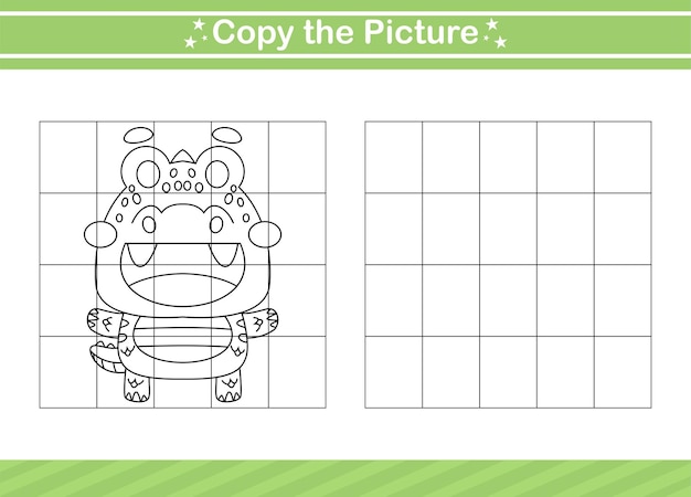 Copy the picture of animal Educational game for kindergarten and preschool worksheet game for kids