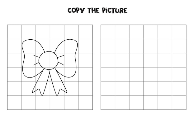 Copy the picture of black and white bow. Logical game for kids.