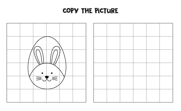 Copy the picture of black and white Easter egg Educational game for kids Handwriting practice