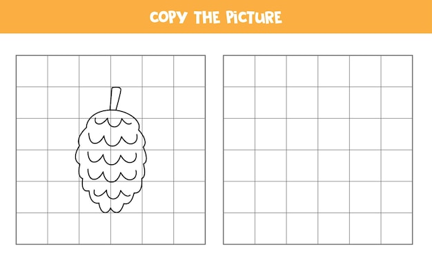 Copy the picture of black and white pine cone Logical game for kids