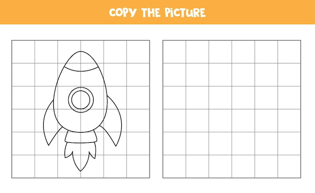 Copy the picture of cartoon space rocket 