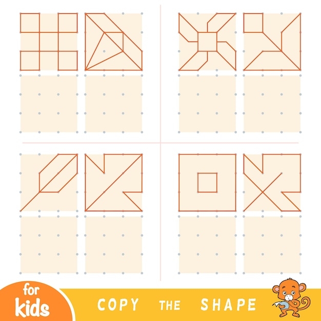 Copy the picture education game for children Draw geometric and natural ornaments