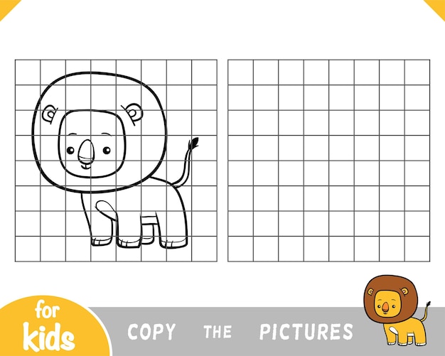 Copy the picture, education game for children, Lion