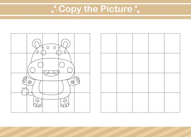 Copy the picture Educational game for kindergarten and preschoolworksheet game for children