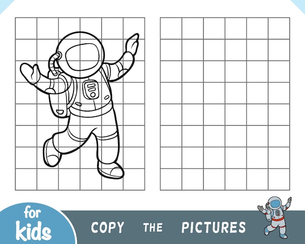 Copy the picture game for children Astronaut