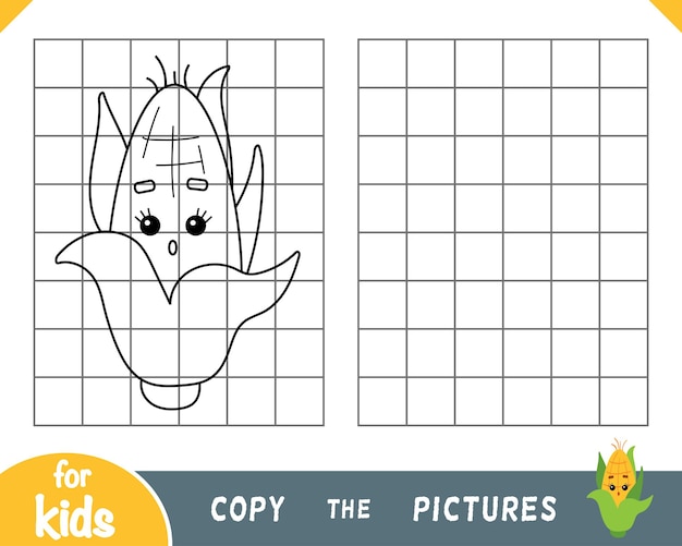 Copy the picture game for children Corn