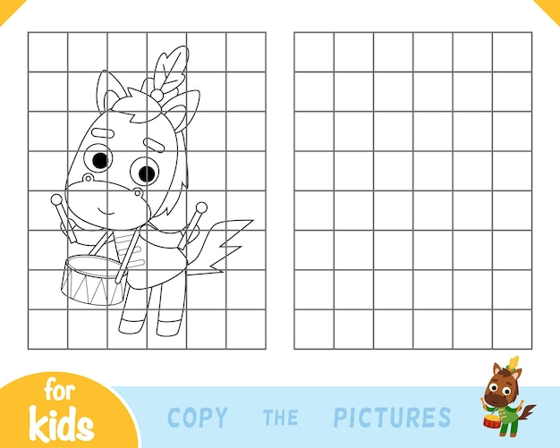 Copy the picture game for children Horse