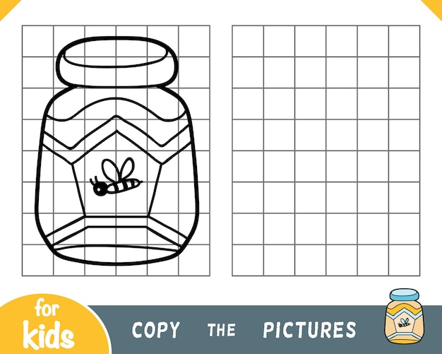 Copy the picture game for children Jar of honey