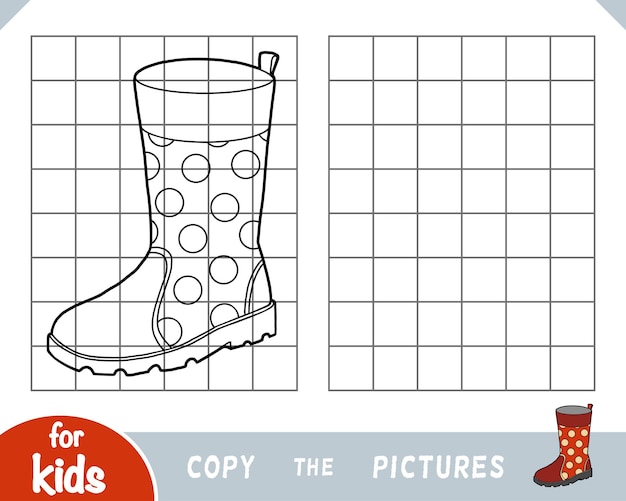 Copy the picture game for children Rubber boots