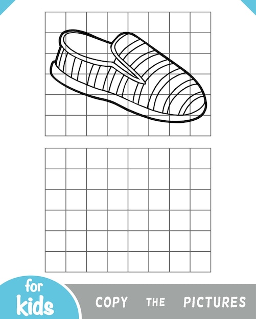 Copy the picture game for children Slip on shoes