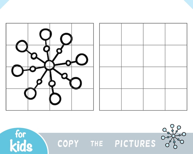 Copy the picture game for children Snowflake