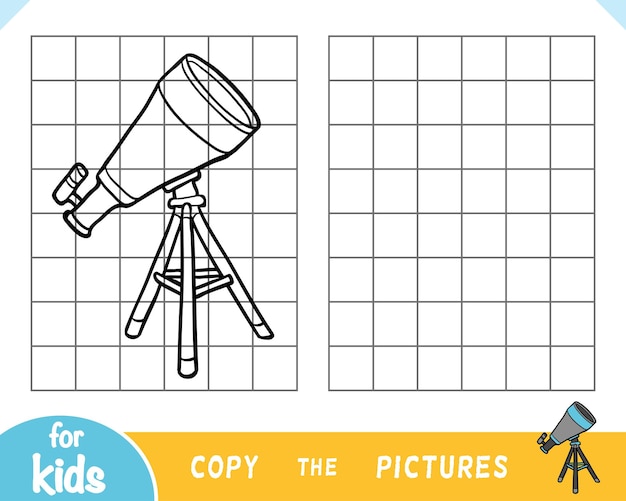 Copy the picture game for children Telescope