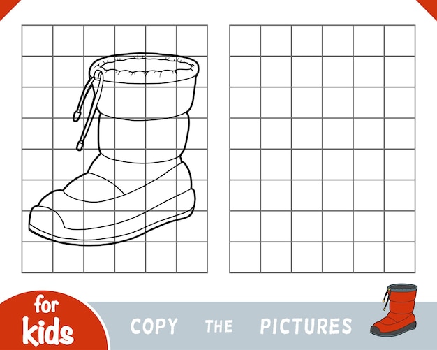 Copy the picture game for children Waterproof snow boots