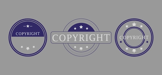 Copyright Protection Badge Vector Set for Legal and Intellectual Property Design