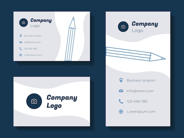 Copywriter business card template, blogger corporate marketing advertisement, writing pencil online