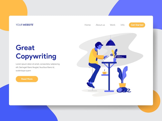 Copywriter illustration for web page