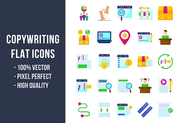 Copywriting Flat Icons