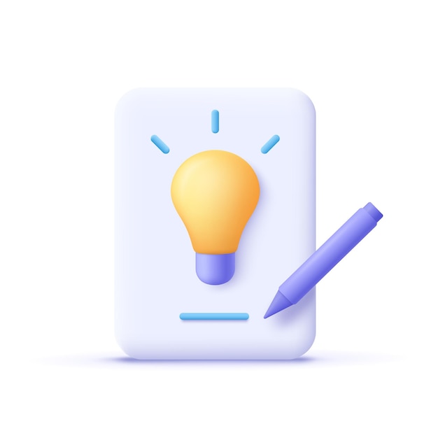 copywriting writing icon creative writing and storytelling 3d vector illustration