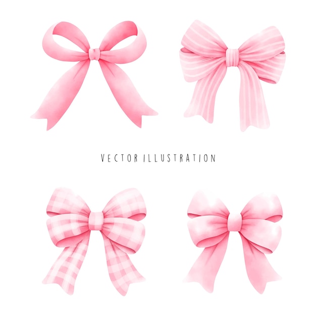 Coquette Pink Ribbon Vector illustration