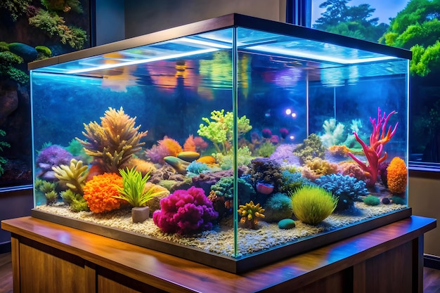 Vector coral reef aquarium scenic shot