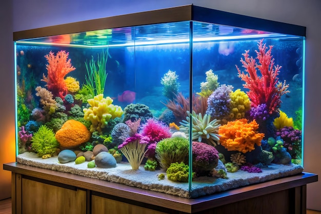 Vector coral reef aquarium scenic shot