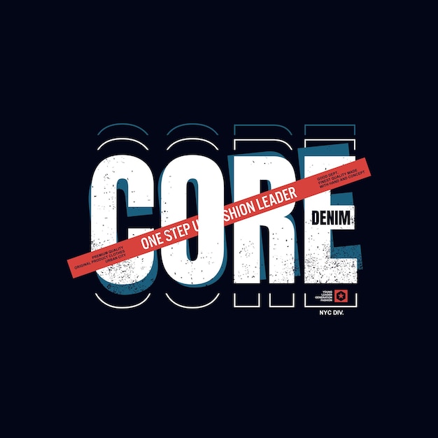 Core denim usa typography premium vector