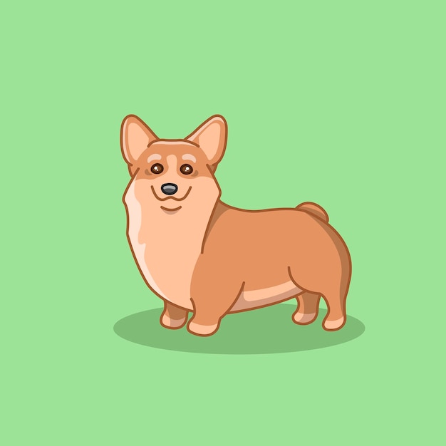 Corgi dog breed cartoon illustration