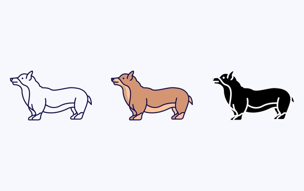 Corgi Dog Breeds illustration icon