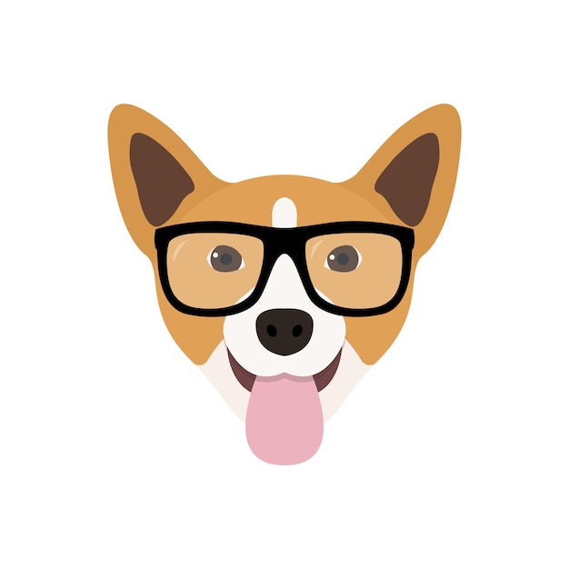 Corgi Dog in fashions glasses