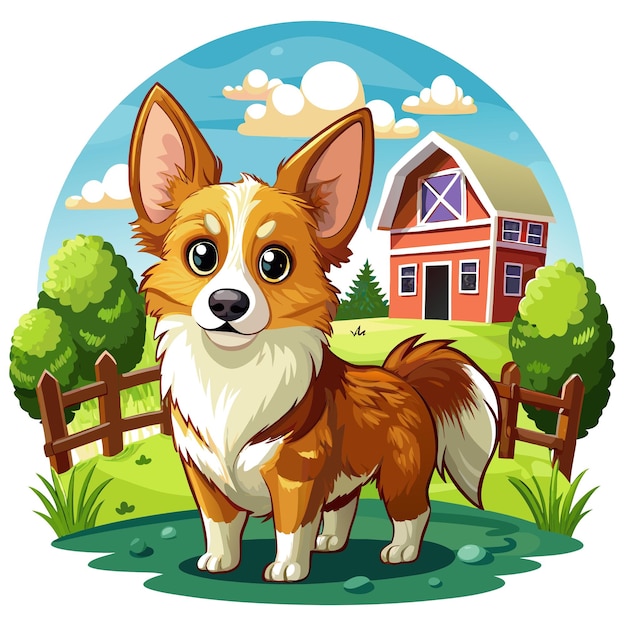 Corgipoo dog deceived looks farm vector