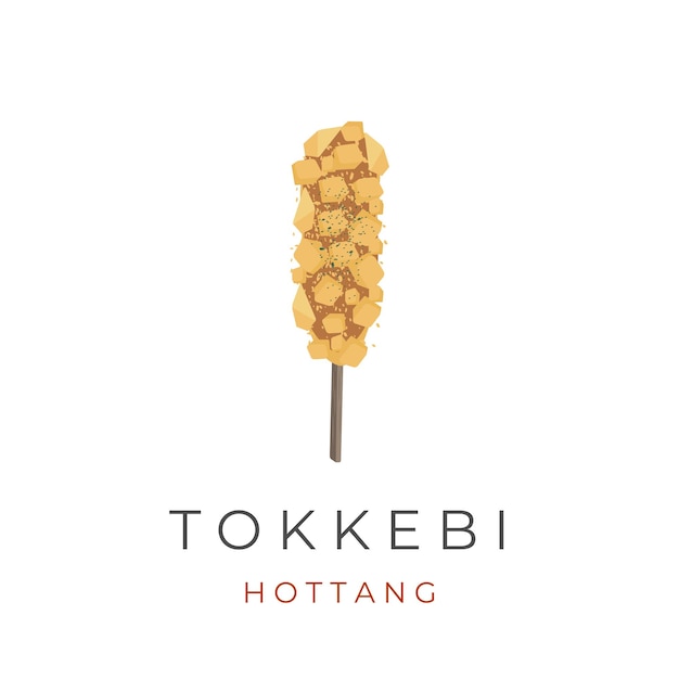 Corn dog Hotang Tokkebi Hotdog Street Food Vector Illustration Logo