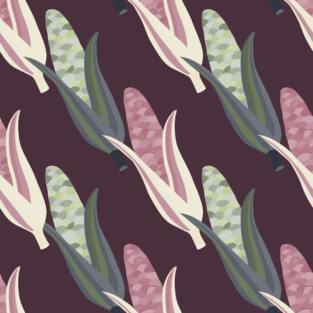 Corn plants seamless pattern Corn cobs endless wallpaper