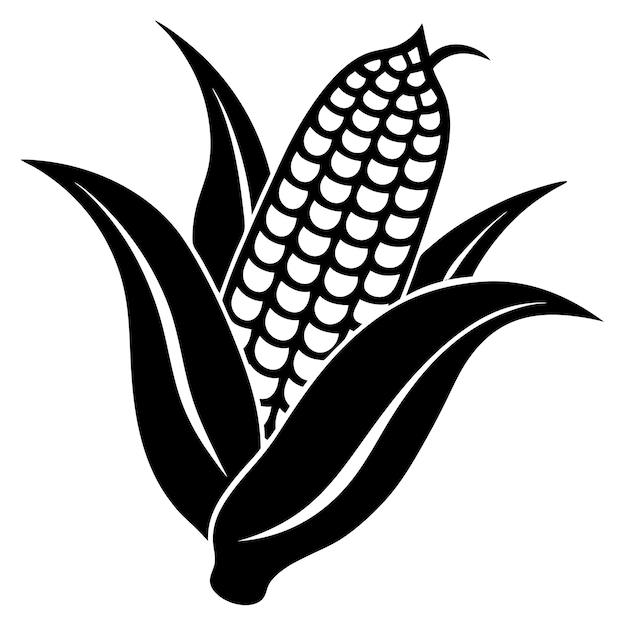 Corn silhouette icon isolated Vector illustration