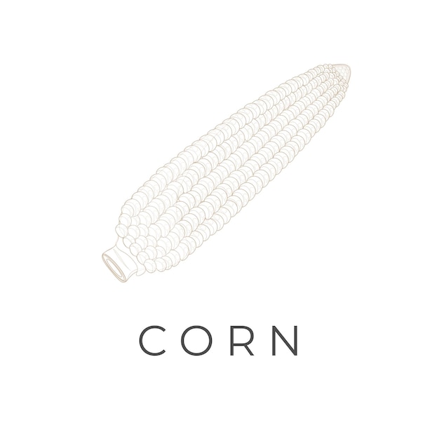 Corn Simple Line Art Vector Illustration Logo