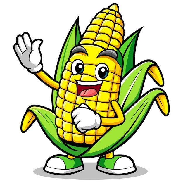 Vector a corn that has a hand on it that says corn