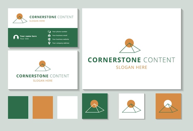 Cornerstone content logo design with editable slogan