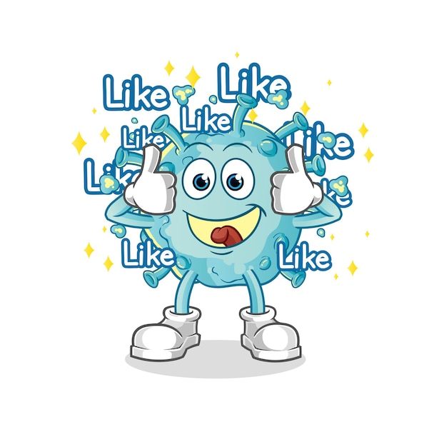 Corona virus give lots of likes. cartoon vector