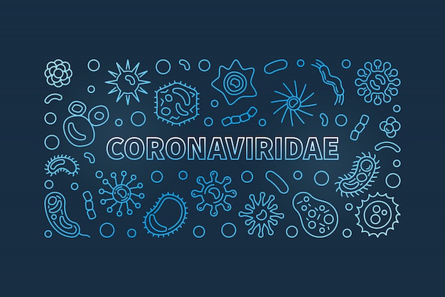 Coronaviridae concept linear icons