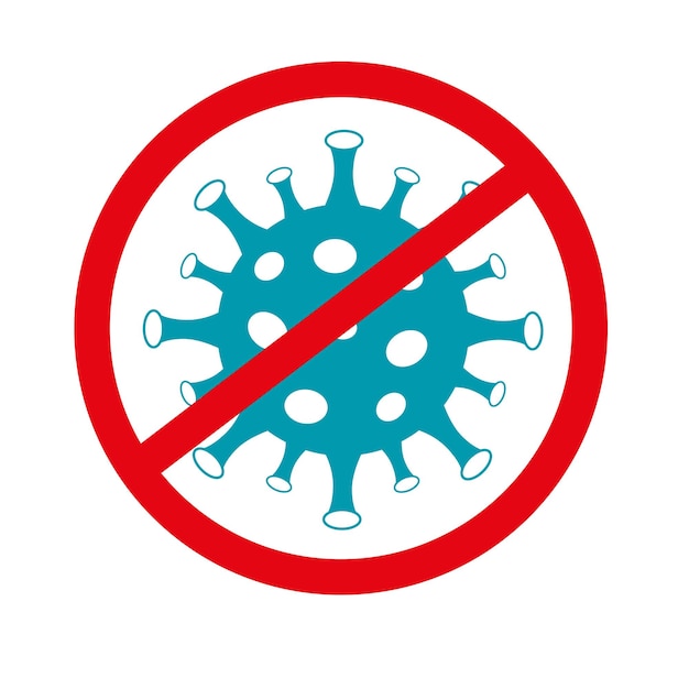 Coronavirus Bacteria Cell Icon 2019nCoV No Infection and Stop Coronavirus Concepts Corona virus